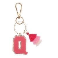 FüR Initial Letter Keychain, Niedlicher Alphabet-Q-AnhäNger Mit Quaste, Pink