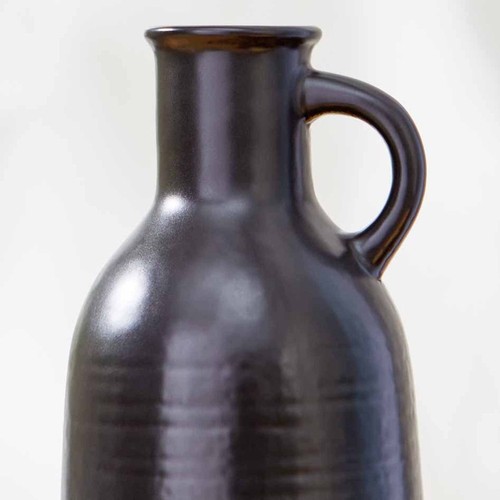 Schwarze Keramik Kanne Vase 8 Zoll Minimalistisch Dekorativ Tischplatte Wohndeko Neu - Bild 4 von 6