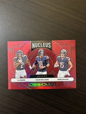 2024 Obsidian Caleb Williams Rome Odunze DJ Moore Nucleus Rookie Red /75 RC SP