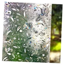  Window Film, Decorative Window Privacy Film, 3D Stained 17.5 x 78.7 Inch 3d