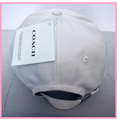 NWT COACH Signature White Chalk Cotton Baseball Cap Hat