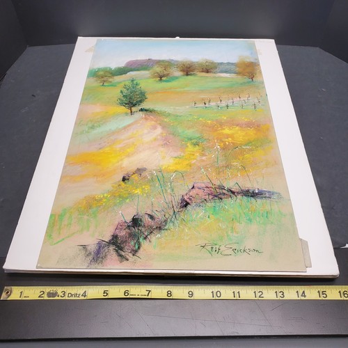 Reif Erickson Original Pastel Signed Vines of Spring Landscape Planes Valley - Picture 8 of 10