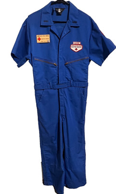 Vintage 1960s American Red Cross Uniform Volunteer Coveralls Nurse Jumpsuit L