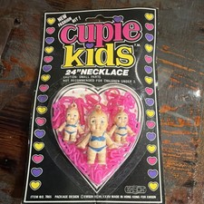 Emson Charm Necklace 24 in Pink Plastic Girls Dolls Theme Made in Hong Kong