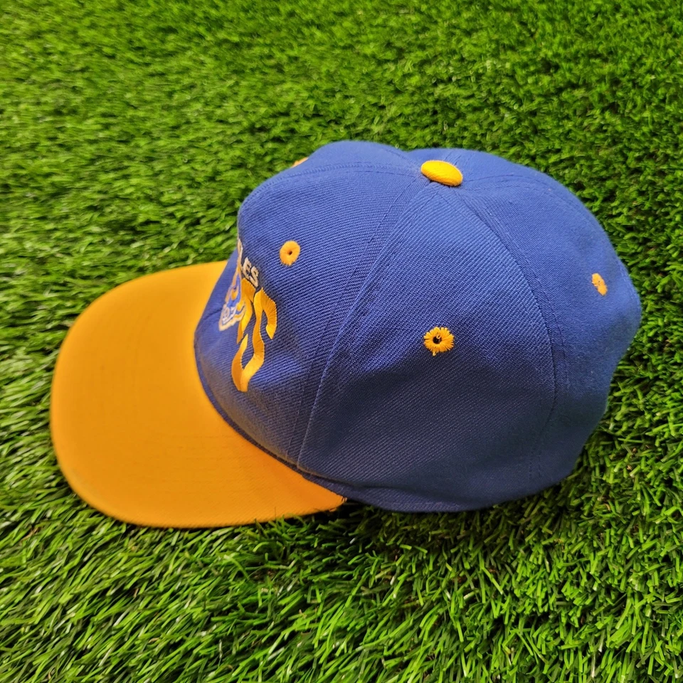 Gorra de fútbol LA Rams Snapback ala plana estilo retro azul amarillo Foto 2 de 4