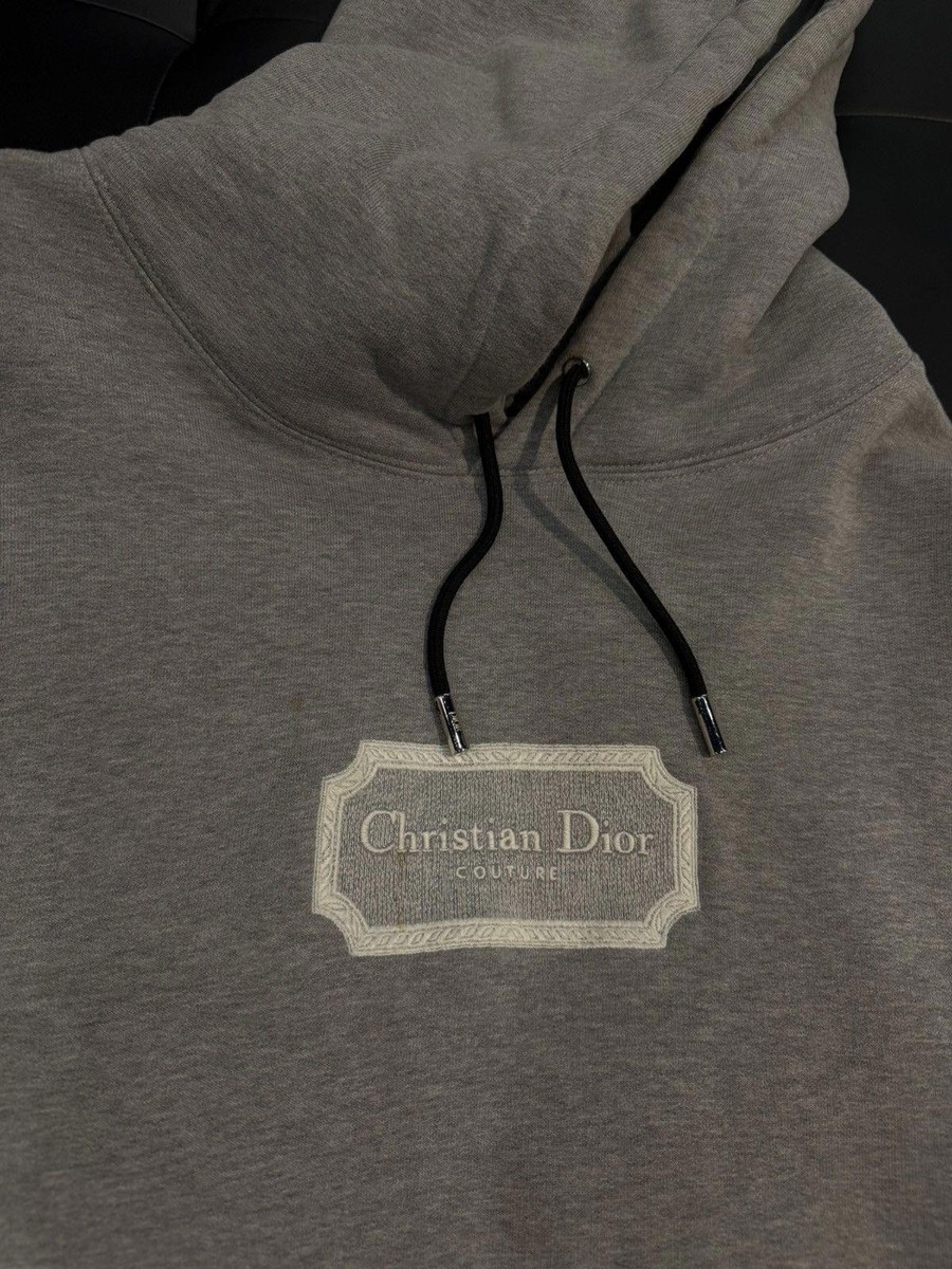 Size L - Dior Couture Hooded Sweatshirt Grey | eBay