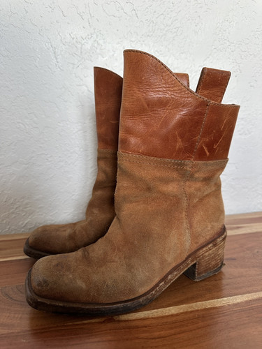 Coco Chanel Brown Short Leather Boots Size 36 Made In Italy
