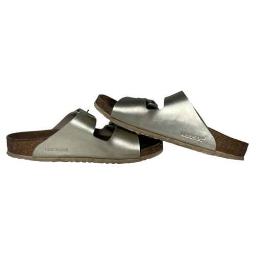 Fibbie Birkenstock Sydney Birko Flor graziose finitura metallizzata tortora 34/3-3,5 - Foto 9 di 16