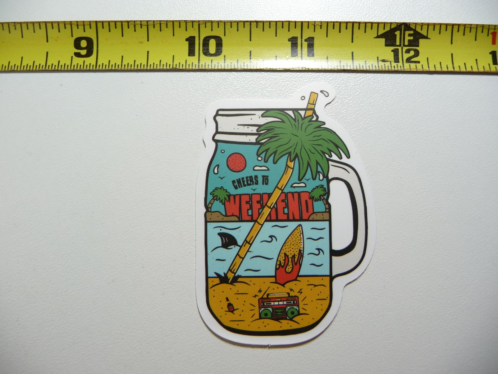 Weekend Adult Beverage Beach Decal Sticker for Outdoor Travel and Nature Vacations
