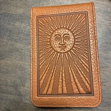 Oberon Design Saddle Color Bright Sun  Face Flip-top Notepad