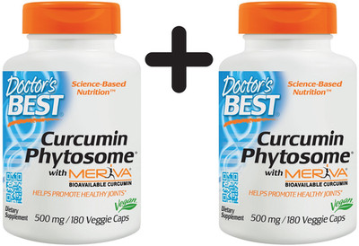 2 x Doctors Best Curcumin Phytosome with Meriva, 500mg - 180 (999,94 EUR/kg)