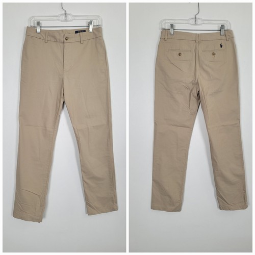 Polo Ralph Lauren Khaki Classic Pants Size 18 Youth Boys Preppy Blue Pony Logo