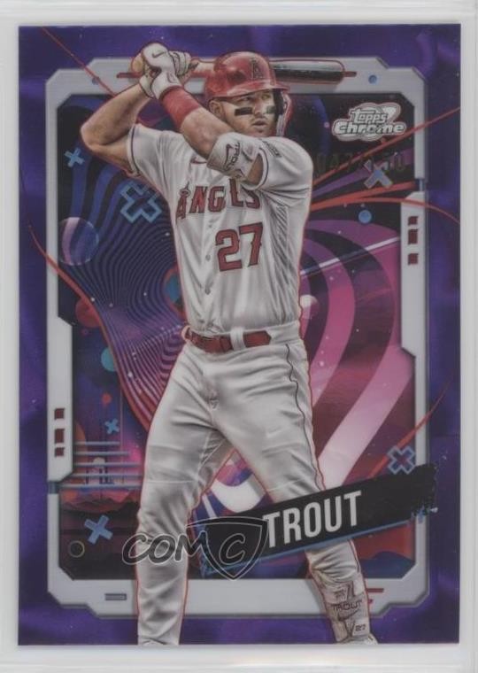 2024 Topps Cosmic Chrome Purple Nebula Refractor 47/150 Mike Trout #35 1js1