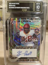 2022 Pro Set Metal Breece Hall 5/5 RC AUTO GRADED GEM MT 10 Snakeskin Wave