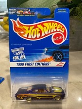 1998 Hot Wheels 635 First Editions 8/48 '65 IMPALA LOWRIDER Purple wGold LaceSp
