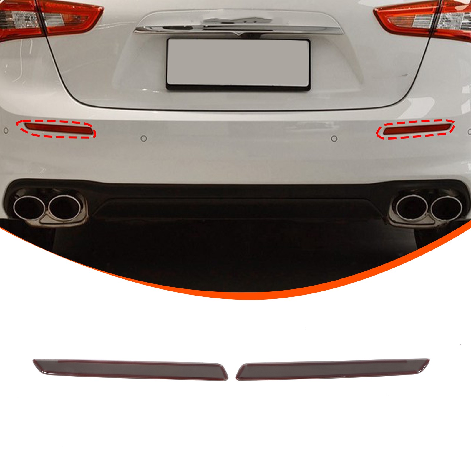 Smoked Black Rear Fog Tail Light Lamp Cover Trim For Maserati Ghibli 18-23 US