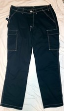 NWT True Religion Cargo Pants Jet Black HS Outline Mens 36x32 Style 700820