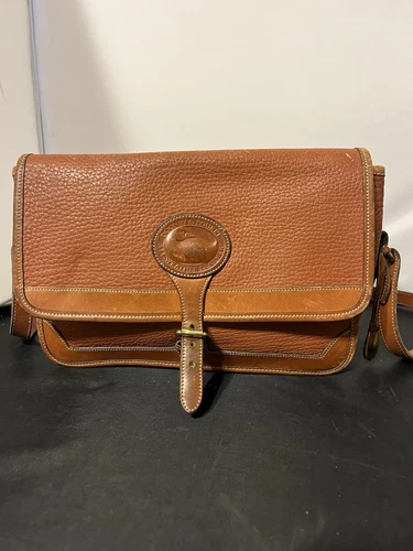 Vintage Dooney & Bourke All Weather Leather Handbag Crossbody Purse Brown