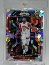 2021-22 Panini Prizm David Johnson Silver Cracked Ice RC #278 Raptors