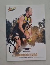 SHANNON HURN WEST COAST EAGLES PREMIERS CAPTAIN SIGNED SELECT AFL CARD FOOTBALL 