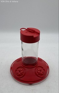 Dr. JB's Hummingbird Feeder Glass Bottle Red Plastic Base Dishwasher Safe