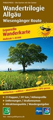 Allgäu hiking trilogy - meadow walkers route 1:35,000 SHEET MAP FOLDED