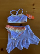 NWT Girls 2Pc Bathing Suit Size 12 Months Swim Suit UPF50 Mermaid Skirt