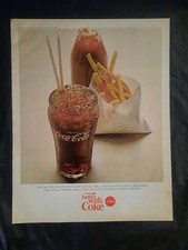 1965 Coca-Cola Ice Cold & French Fries Things Go Better With Coke Print Ad 