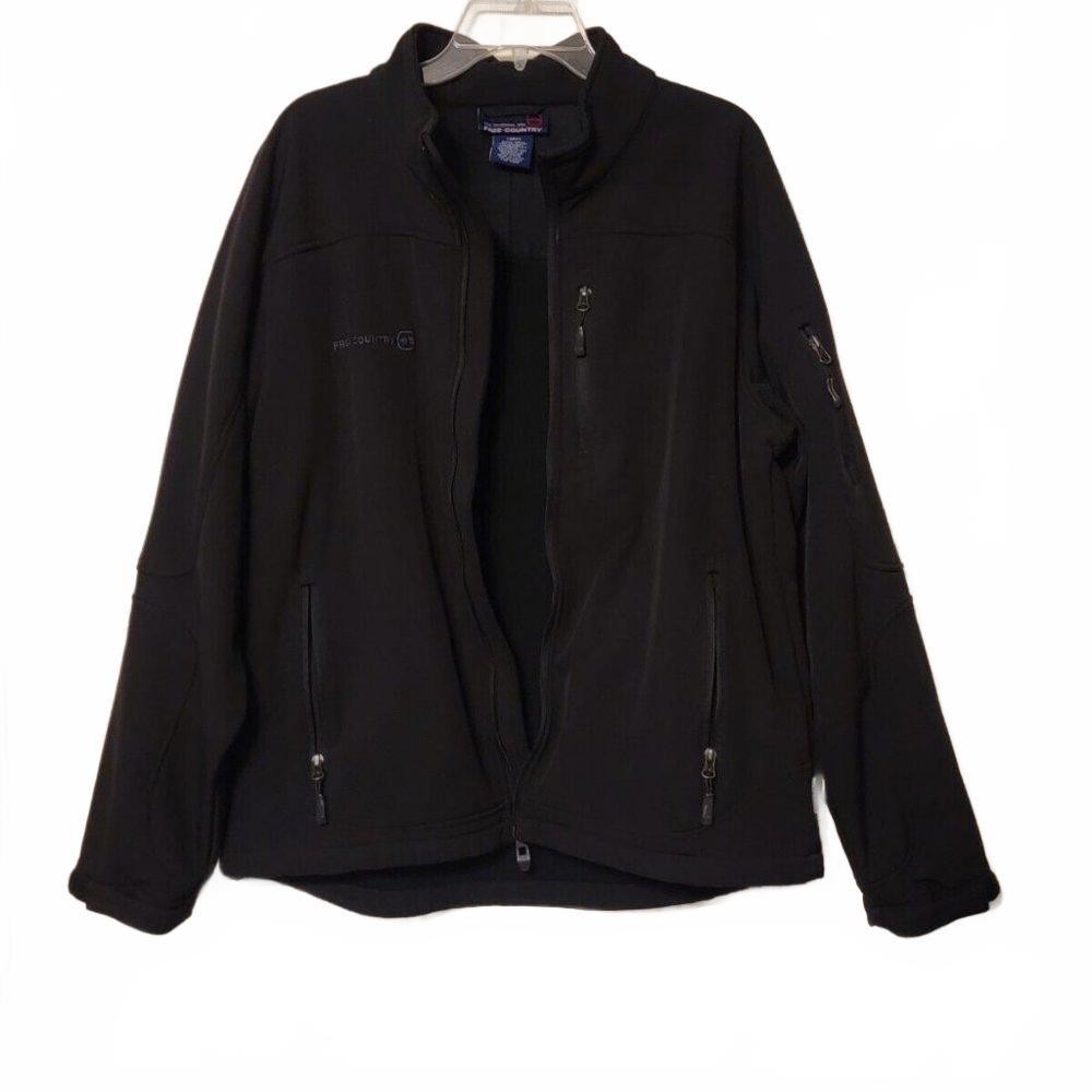 Free Country Softshell Jacket Mens Large Black Water