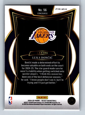 2024-25 Panini Select Basketball Luka Doncic Concourse Prizm | eBay