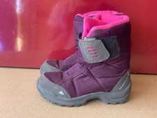 Quechua Kids Purple Waterproof Canvas Hook & Loop Closure Snow Boot Size 29 A14