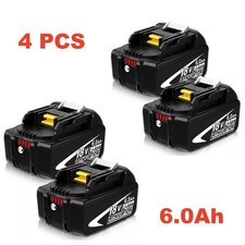4 Pack 6.0Ah 18V BATTERY For Makita BL1830 BL1840 BL1850 BL1860 BL1860B LXT400