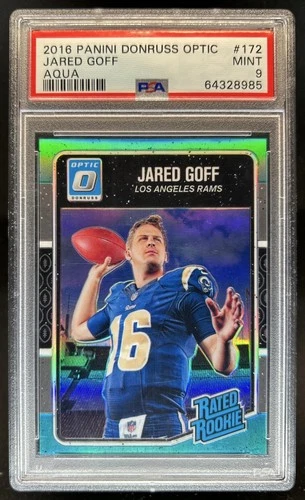 2016 Panini Donruss Optic Jared Goff Aqua Rookie RC #/299 Rams PSA 9