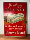 Vintage 1940's BROOKE BOND Pre-Gestee Tea Lithographed Tin Sign Metal Box Co Ltd
