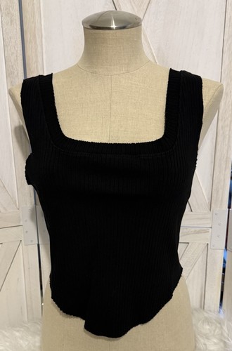Camiseta sin mangas Cotton Citizen Ibiza cuello cuadrado negra para mujer talla grande nueva con etiquetas - Imagen 12 de 16