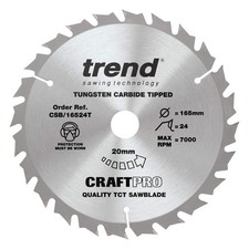 Trend Lama per sega TCT combinata CraftPro, 165 mm x 24 denti x 20 mm alesa lNG2