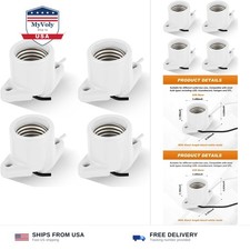 4 Pcs E26 Light Socket Medium Base Porcelain Lamp Holder Keyless Cleat Bulb S...