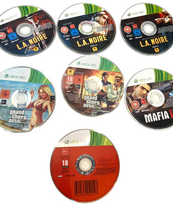 Xbox 360 Crime Game Bundle Disc Only GTA V LA Noire Mafia II Hitman Absolution
