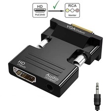 HDMI Female to VGA Male Converter with Audio Adapter for PC Laptop Xbox Monitor