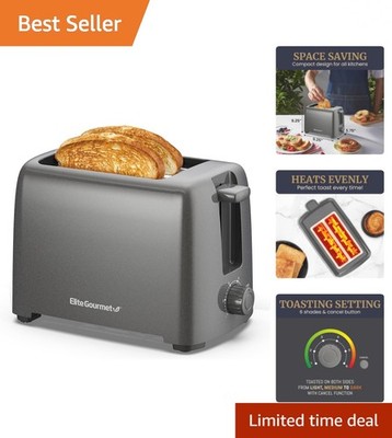 Cool-Touch 2 Slice Toaster with 6 Settings & Extra Wide Slots for Perfect Toast