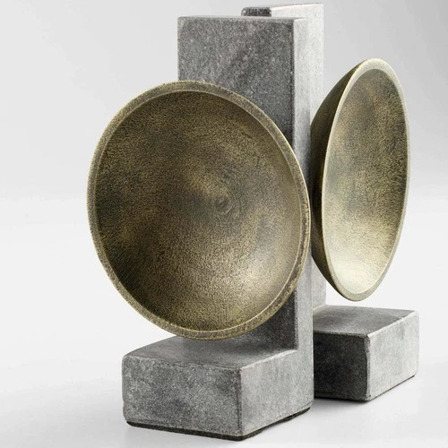 Cyan Design 11500 Taal 6 X 5 inch Black and Brass Bookends - Picture 5 of 5