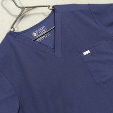 Figs Shirt Men's XL Blue Leon Three Pocket Scrub Top Short Sleeve V-Neck