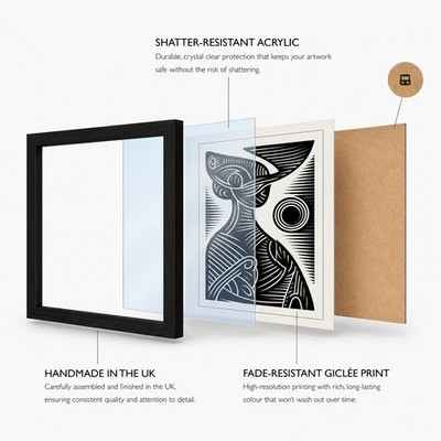 ART & DECORATION 号数4 Woman Art Deco Style No.4 Framed Wall Art Print Home Decor Ready