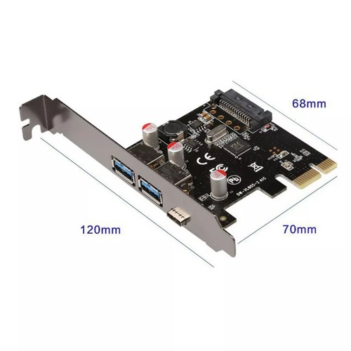 New 1 USB 3.1 Type C 2 USB 3.0 Type A Adapter PCI Express Expansion Card - Photo 8/9