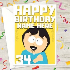 SOUTH PARK Personalised Birthday Card - personalized southpark randy