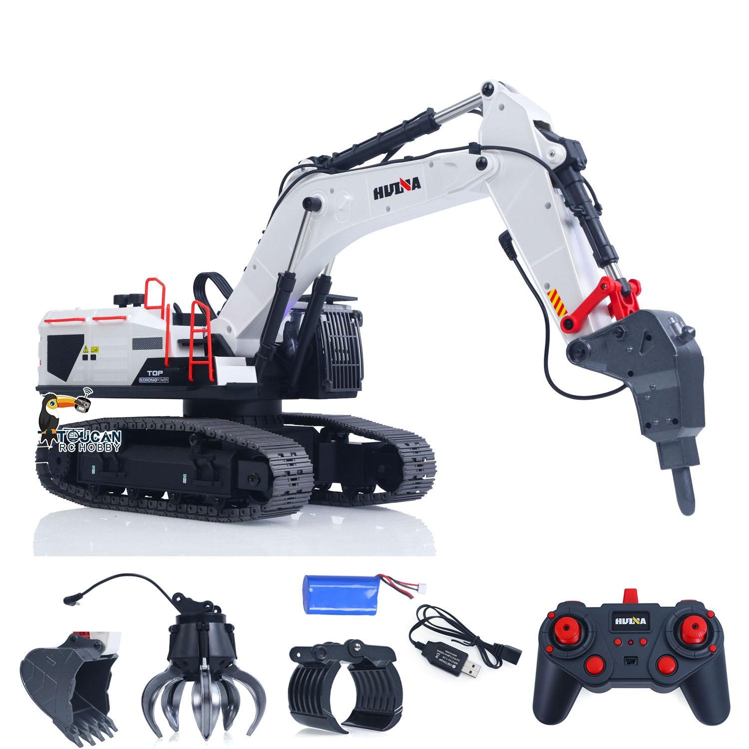 HUINA 1594 1/14 Metal RC Excavator Digger 2.4G Radio Light 28CH Sound W/Battery