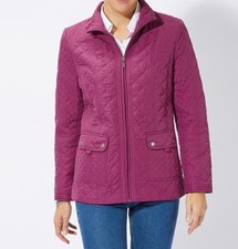 Damen Jacke Steppjacke Kragen Langarm Übergangsjacke fuchsia NEU