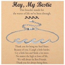 Best Friend Gift for Women Friendship Bracelets Birthday Gifts for Women Wave Br