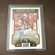 Panini Score 2023 Michael Wilson Cardinals Rookie Auto Signatures #362 Football
