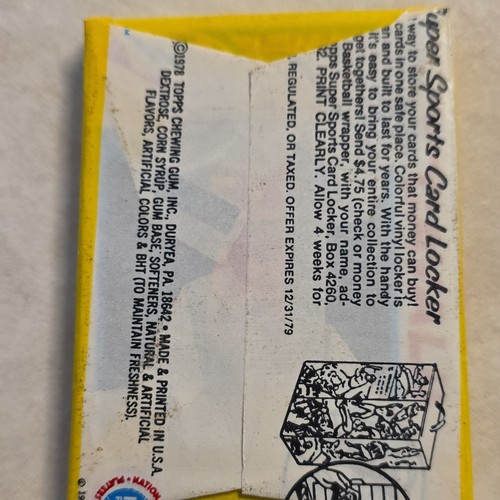 Topps 1978-79 Basketball Picture Cards Empty Wrapper Sports Trading Card - Picture 2 of 8